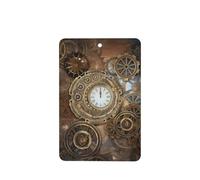 Poezjzw Rectangle Lavender Scent Car Air Fresheners Steampunk Clock Pattern 4 Pcs Aromatherapy Tablets For Wardrobe Shoe Cabinet Eliminate