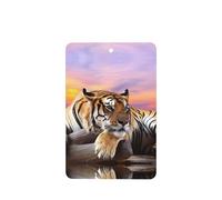 Poezjzw Rectangle Lavender Scent Car Air Fresheners Tiger Lying On Wood Pattern 4 Pcs Aromatherapy Tablets For Wardrobe Shoe Cabinet Eliminate