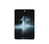 Poezjzw Rectangle Lavender Scent Car Air Fresheners White Ghost In The Mist Pattern 4 Pcs Aromatherapy Tablets For Wardrobe Shoe