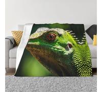 POEZJZW Red-Eyed Chameleon Pattern Flannel Blanket 60"X50" Blanket For Super Soft Plush For Sofa Bed Couch Camping, And Travel
