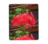 POEZJZW Red Spider Lily Pattern Mouse Pad, Portable Office Non-Slip Rubber Base Wireless Mouse Pad For Office Laptop Computer Pc 10 X 12 Inch