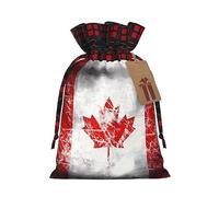 POEZJZW Retro Canada Flag Drawstring Gift Bag Snack Bag Candy Bag, Perfect For Celebration Christmas Birthdays, Parties Etc