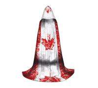 POEZJZW Retro Canada Flag Pattern Hooded Cloak Robe Costume Cloak For Adult Men Women Christmas Hoodies Cape Cosplay Costumes S