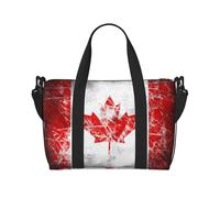 Poezjzw Retro Canada Flag Travel Duffle Bag Weekender Carry On Tote Bags For Women Hospital Bags For Labor And Delivery Overnight Luggage Bag, Black, One Size, Black, One Size