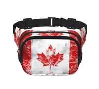Poezjzw Retro Canada Flag Travel Waist Bag Suitable For Running, Cycling And Outdoor Adventures, Store Mobile Phones And Credit Cards, Black, One Size