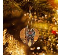 Poezjzw Rising Sun Tiger Pattern Ceramic Heart-Shaped Christmas Tree Ornaments, Family New Year Home Souvenirs For Gatherings