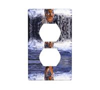 Poezjzw River Tiger Pattern Light Switch Cover Outlet Cover Duplex Outlet Decorative Wall Plate Decorative Wall Plate Size 4.5x2.76 Inch
