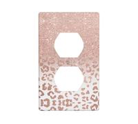 Poezjzw Rose Gold Glitter Pattern Light Switch Cover Outlet Cover Duplex Outlet Decorative Wall Plate Decorative Wall Plate Size 4.5x2.76 Inch