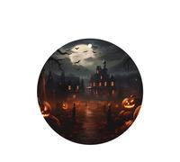 Poezjzw Round Shape Lavender Scent Car Air Fresheners All Hallows' Eve Pattern 4 Pcs Aromatherapy Tablets For Wardrobe Shoe