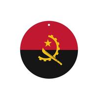 Poezjzw Round Shape Lavender Scent Car Air Fresheners Angola Flag Pattern 6 Pcs Aromatherapy Tablets For Wardrobe Shoe