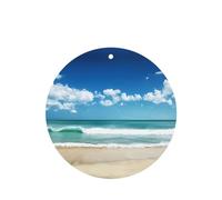 Poezjzw Round Shape Lavender Scent Car Air Fresheners Beach White Clouds Pattern 6 Pcs Aromatherapy Tablets For Wardrobe Shoe Cabinet Eliminate