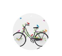 Poezjzw Round Shape Lavender Scent Car Air Fresheners Birds Flowers On Bikes Pattern 4 Pcs Aromatherapy Tablets For Wardrobe Shoe Cabinet Eliminate