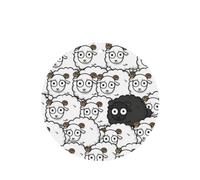 Poezjzw Round Shape Lavender Scent Car Air Fresheners Cartoon Black White Sheep Pattern 4 Pcs Aromatherapy Tablets For Wardrobe Shoe Cabinet Eliminate