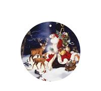 Poezjzw Round Shape Lavender Scent Car Air Fresheners Christmas Deer Pattern 4 Pcs Aromatherapy Tablets For Wardrobe Shoe Cabinet Eliminate