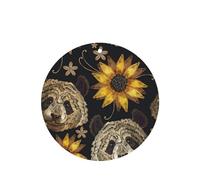 Poezjzw Round Shape Lavender Scent Car Air Fresheners Cute Panda Sunflower Pattern 4 Pcs Aromatherapy Tablets For Wardrobe Shoe Cabinet Eliminate
