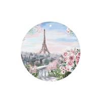 Poezjzw Round Shape Lavender Scent Car Air Fresheners Eiffel Tower Paris View Pattern 6 Pcs Aromatherapy Tablets For Wardrobe Shoe Cabinet Eliminate