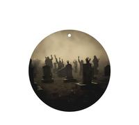 Poezjzw Round Shape Lavender Scent Car Air Fresheners Hand Behind The Tombstone Pattern 6 Pcs Aromatherapy Tablets For Wardrobe Shoe
