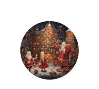 Poezjzw Round Shape Lavender Scent Car Air Fresheners Merry Christmas Season Pattern 4 Pcs Aromatherapy Tablets For Wardrobe Shoe