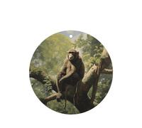 Poezjzw Round Shape Lavender Scent Car Air Fresheners Monkey Sitting On A Tree Pattern 6 Pcs Aromatherapy Tablets For Wardrobe Shoe