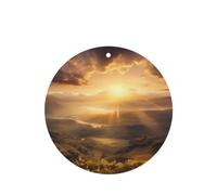 Poezjzw Round Shape Lavender Scent Car Air Fresheners Morning Sun Pattern 6 Pcs Aromatherapy Tablets For Wardrobe Shoe