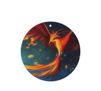 Poezjzw Round Shape Lavender Scent Car Air Fresheners Orange Red Phoenix Pattern 4 Pcs Aromatherapy Tablets For Wardrobe Shoe Cabinet Eliminate