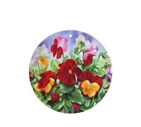Poezjzw Round Shape Lavender Scent Car Air Fresheners Pansy Perfection Pattern 4 Pcs Aromatherapy Tablets For Wardrobe Shoe Cabinet Eliminate