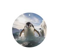 Poezjzw Round Shape Lavender Scent Car Air Fresheners Penguin Swimming Pattern 4 Pcs Aromatherapy Tablets For Wardrobe Shoe
