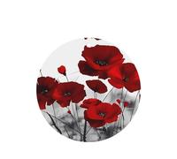 Poezjzw Round Shape Lavender Scent Car Air Fresheners Red Poppy Flower Pattern 4 Pcs Aromatherapy Tablets For Wardrobe Shoe Cabinet Eliminate
