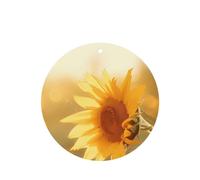 Poezjzw Round Shape Lavender Scent Car Air Fresheners Sunflowers In The Evening Sun Pattern 6 Pcs Aromatherapy Tablets For Wardrobe Shoe
