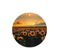 Poezjzw Round Shape Lavender Scent Car Air Fresheners Sunflowers Sea Pattern 4 Pcs Aromatherapy Tablets For Wardrobe Shoe Cabinet Eliminate