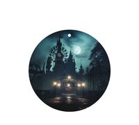 Poezjzw Round Shape Lavender Scent Car Air Fresheners The Ghost In The Night Pattern 4 Pcs Aromatherapy Tablets For Wardrobe Shoe