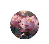 Poezjzw Round Shape Lavender Scent Car Air Fresheners The Lotus In Full Bloom Pattern 6 Pcs Aromatherapy Tablets For Wardrobe Shoe