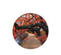 Poezjzw Round Shape Lavender Scent Car Air Fresheners Tree In The Fall Pattern 4 Pcs Aromatherapy Tablets For Wardrobe Shoe Cabinet Eliminate