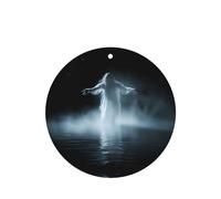 Poezjzw Round Shape Lavender Scent Car Air Fresheners White Ghost In The Mist Pattern 6 Pcs Aromatherapy Tablets For Wardrobe Shoe