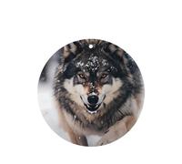 Poezjzw Round Shape Lavender Scent Car Air Fresheners Wolves Pattern 4 Pcs Aromatherapy Tablets For Wardrobe Shoe