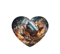 Poezjzw Rugby On Fire Pattern Car Air Fresheners 4 Pcs Heart Shape Hanging Aromatherapy Tablets Scented Fresheners For Bedroom Bathroom