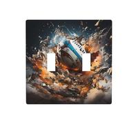 Poezjzw Rugby On Fire Pattern Decorative Light Switch Plate Covers 2 Gang Wall Plate Double Toggle Switch Cover 4.5 X 4.5 In