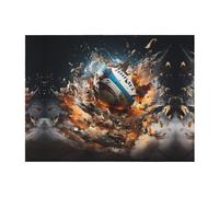 POEZJZW Rugby On Fire Pattern Flannel Blanket Lightweight and Comfortable Ultra-Soft Warm Micro Fleece Bed Couch Living Room 60"X50"