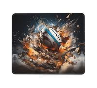 POEZJZW Rugby On Fire Pattern Mouse Pad Non-Slip Rubber Stitched Edges Waterproof Gaming Mouse Mat for Desk Gaming Work Wireless Mice 7 X 8.6 in