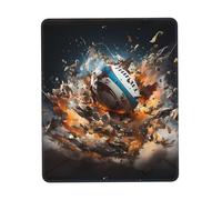 POEZJZW Rugby On Fire Pattern Mouse Pad Non-Slip Rubber Stitched Edges Waterproof Gaming Mouse Mat for Desk Gaming Work Wireless Mice 8.3 X 10.3 in
