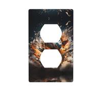 Poezjzw Rugby On Fire Pattern Outlet Covers Wall Plate Light Switch Plate Decorative For Kitchen Bathroom Bedroom Farmhouse Decor