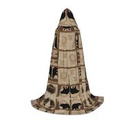 POEZJZW Rustic Lodge Pattern Teenager Hooded Cloak Cloak Women Men Halloween Costume Masquerade Cosplay Costume Christmas Party Robe S