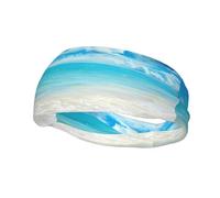 Poezjzw Scenic Sea Water Pattern Sports Headband Suitable For Running Yoga Running Cycling Elastic Moisture Band