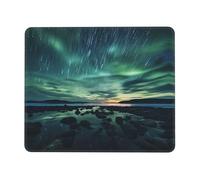 POEZJZW Sea Under The Aurora Borealis Pattern Mouse Pad, Portable Office Non-Slip Rubber Base Wireless Mouse Pad For Office Laptop Computer Pc 10 X 12 Inch