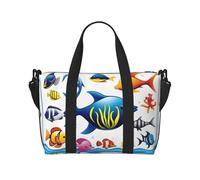 Poezjzw Sea Water Animals Travel Duffle Bag Weekender Carry On Tote Bags For Women Hospital Bags For Labor And Delivery Overnight Luggage Bag, Black, One Size