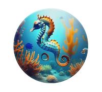 POEZJZW Seabed Coral Seahorse Pattern Round Mouse Pad Desktop Protection Mat with Non-Slip Rubber Base 7.9Ã-7.9 in for Home and Office