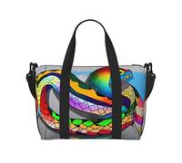 Poezjzw Serpentine Travel Duffle Bag Weekender Carry On Tote Bags For Women Hospital Bags For Labor And Delivery Overnight Luggage Bag, Black, One Size, Black, One Size