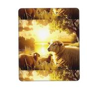 POEZJZW Sheep By The Lake Pattern Mouse Pad, Portable Office Non-Slip Rubber Base Wireless Mouse Pad For Office Laptop Computer Pc 7 X 8.6 In