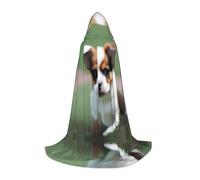 POEZJZW Shy Puppy Pattern Hooded Cloak Robe Costume Cloak For Adult Men Women Christmas Hoodies Cape Cosplay Costumes S