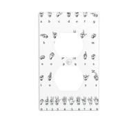 Poezjzw Sign Language Alphabet Pattern Light Switch Cover Outlet Cover Duplex Outlet Decorative Wall Plate Decorative Wall Plate Size 4.5x2.76 Inch
